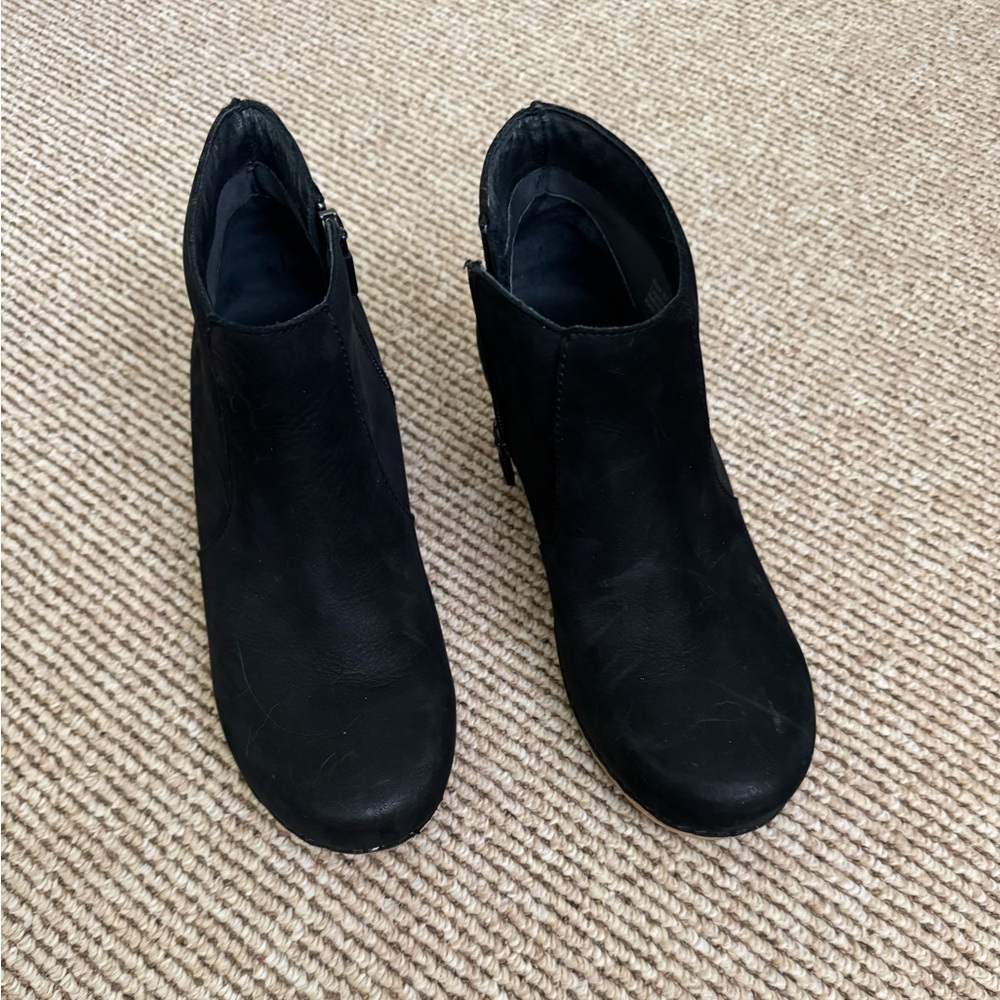 Dansko Black Ankle Booties with Elastic Panels